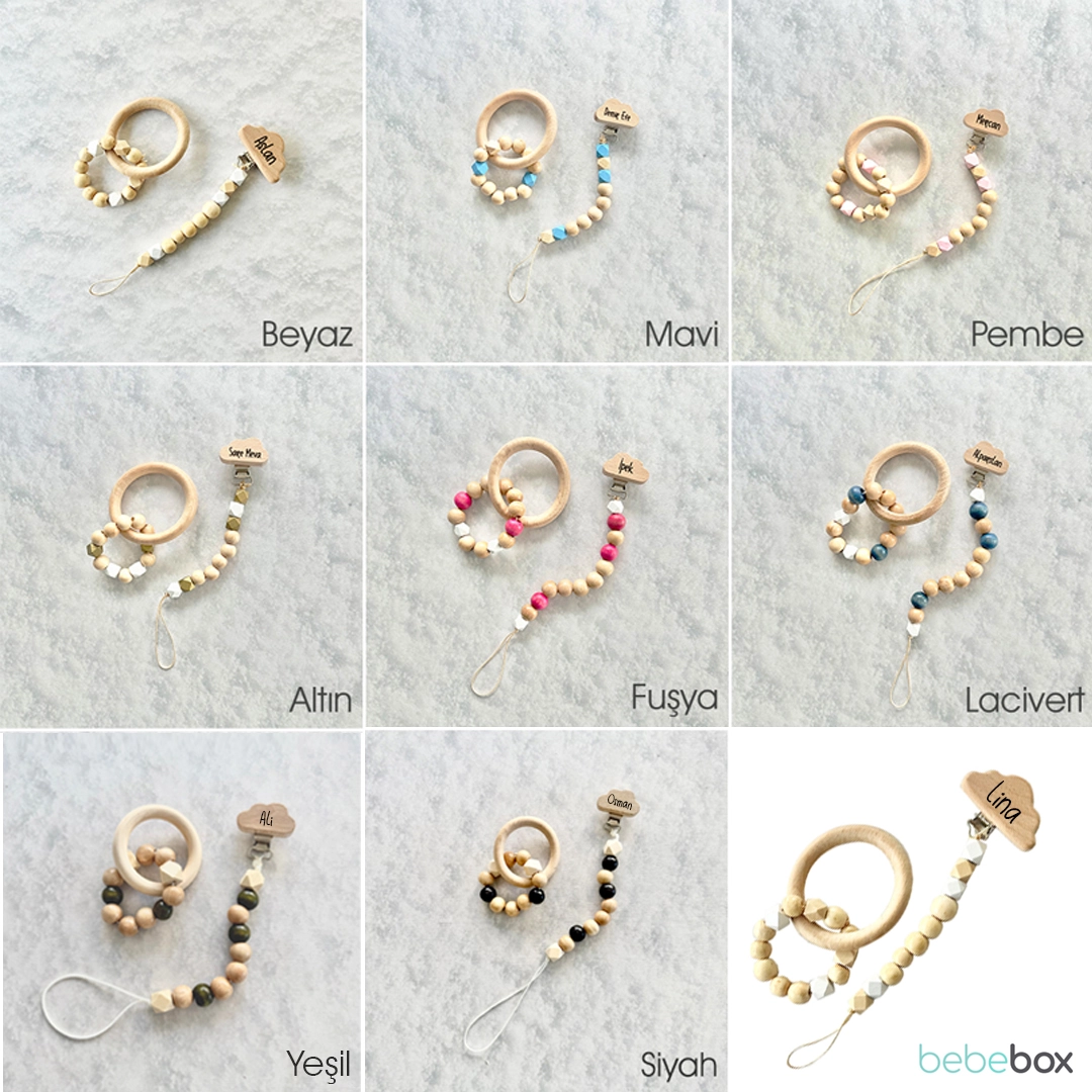 Anı Küpü Fırça & Tarak ve Emzik Askısı Set