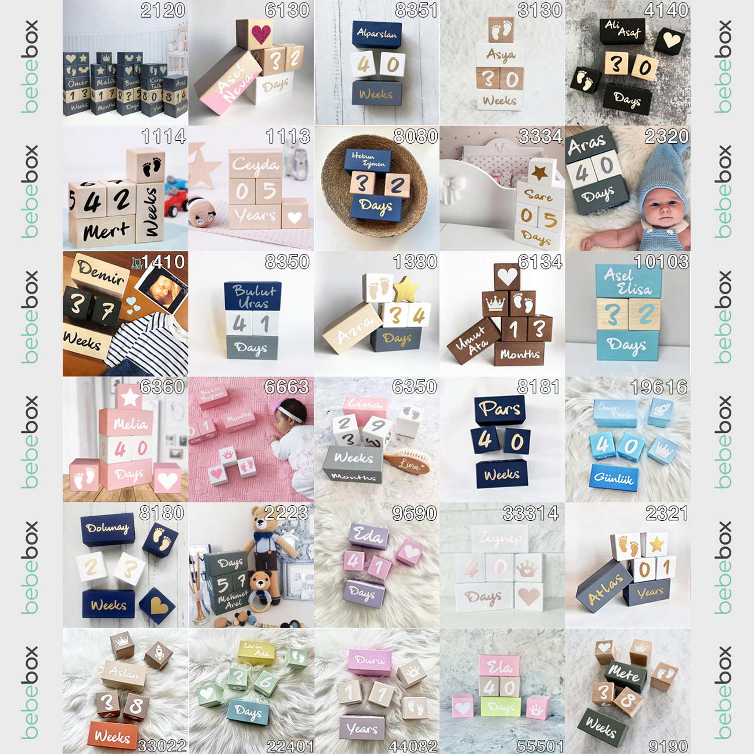 İsimli Anı Küpü & Kapı Süsü ve Harf Yastık Set