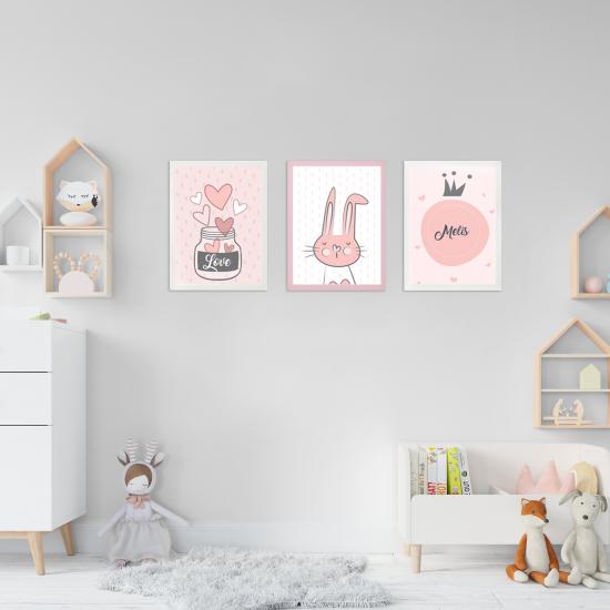 İsme Özel 3’lü Çerçeveli Poster Set