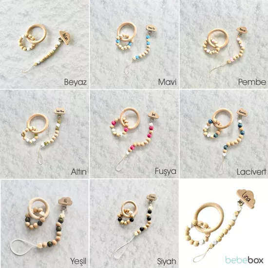 İsme Özel Emzik Askısı ve Diş Kaşıyıcı Set