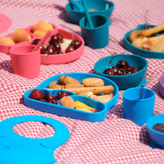 Silikon Bebek Beslenme Mama Seti MAVİ 