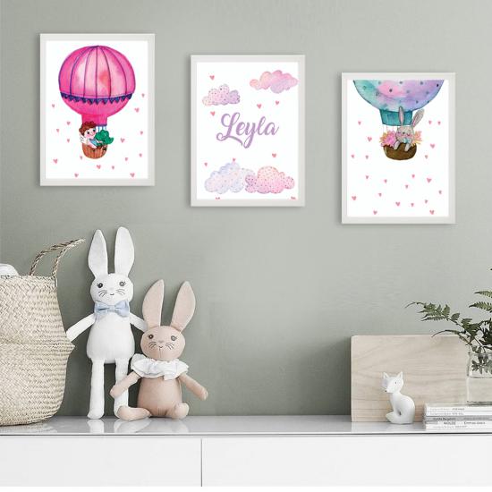İsme Özel 3’lü Çerçeveli Poster Set