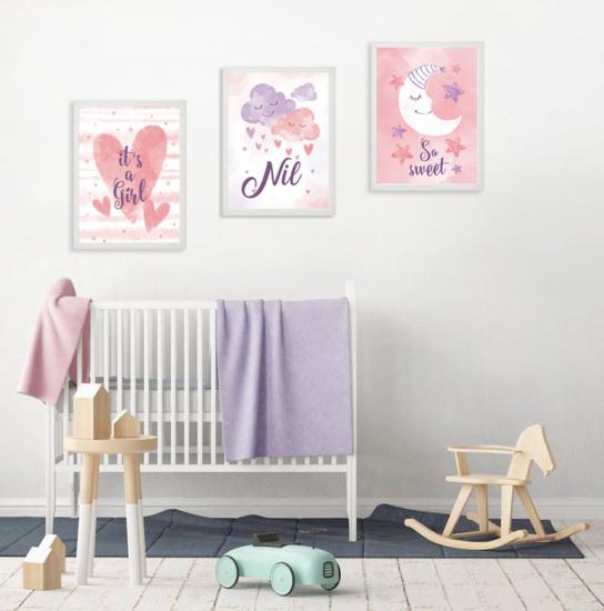 İsme Özel 3’lü Çerçeveli Poster Set